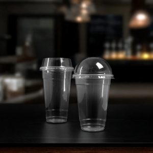 Quang Quan vasos desechables de plástico transparente de PET/PP con tapa 16/20/24oz vasos de pared simple para café té de la leche Bebidas frías - Product Image 1