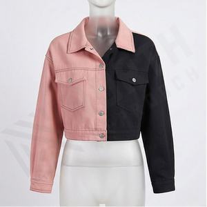 Veste en jean pour femme de qualité OEM, personnalisée, décontractée, couleur personnalisée, tissu en jean teint, longueur longue, matériau de rembourrage en coton respirant - Product Image 1