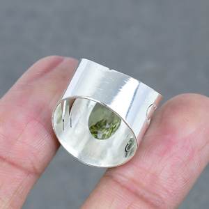 Anillo de piedras preciosas facetadas de Latón chapado en plata 925 de cuarzo Limón, piedra natal de noviembre, joyería hecha a mano, anillo Simple, regalo para ella - Product Image 4