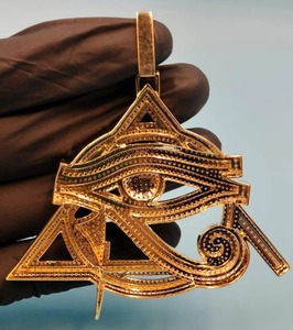 Luxury Style VVS Moissanite <b>Diamond</b> Iced Out Hip Hop Pendant <b>Necklace</b> With Gold Plated 925 Silver Eyes Of Horus At Low Price - Product Image 3