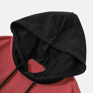 Ventes directes d'usine, sweats à capuche pour hommes en hiver, tissu tricoté 100% coton, couleurs unies personnalisées, design doublé de haute qualité, service OEM - Product Image 6