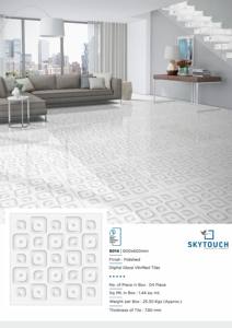 Lujosos azulejos de pared de suelo con aspecto de mármol esmaltado 3D de estilo moderno de 600x600mm, función de ladrillo refractario de porcelana blanca clara para la India - Product Image 6