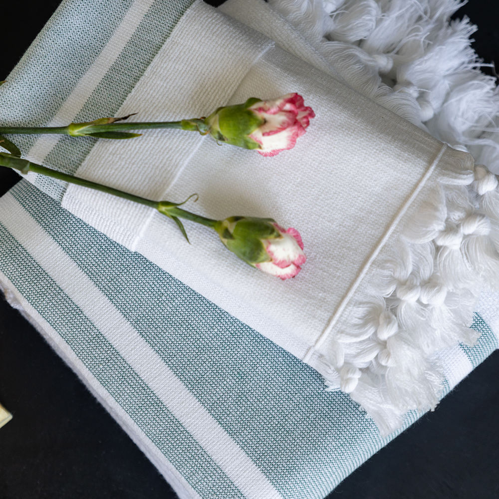 White - Green Stripes