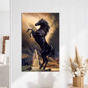 Regalo para Amantes de los Caballos Black Stallion - Póster Impreso en Lienzo, N.º 1 Enrollado en Lienzo - Product Image 1