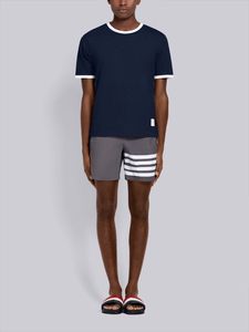 Camiseta con cuello de contraste personalizada para hombre, camiseta elegante con adorno de contraste - Product Image 3