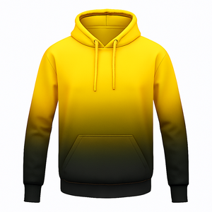 Sudadera con Capucha Degradada Amarillo y Negro, Sudadera de Hombre Elegante, 100% Algodón, Felpa Suave, Antibolitas, Ropa Casual de Moda, Cálida - Product Image 3