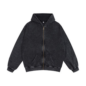 เสื้อฮู้ดแฟชั่นผ้าคอตตอนผ้า100% ปักลายมีซิปปกติผ้าเกล็ดปลา - Product Image 1