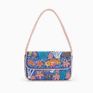 Sac à bandoulière élégant en perles de rocaille faites à la main, motif tortue, broderie perlée, avec sangle réglable - Product Image 3