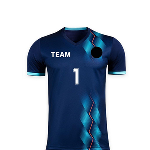 Vente en gros d'uniforme de football personnalisé à vendre vêtements de sport par sublimation ensemble maillot et short de football col en V - Product Image 4