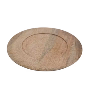 Assiette ronde en bois de couleur naturelle écologique personnalisée Crescent Crafts Server Ware pour restaurant et service de nourriture de mariage - Product Image 2
