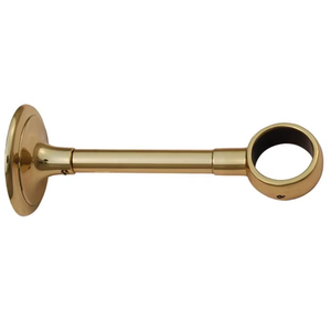 Support de rideau en laiton robuste au design industriel moderne avec finition en laiton poli pour tringle à rideau de 1 pouce par Antique CO - Product Image 1