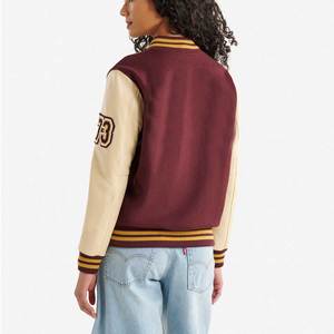 Blousons universitaires de baseball pour femmes, vestes de printemps 2025, manteaux à manches en cuir, blousons Letterman - Product Image 4