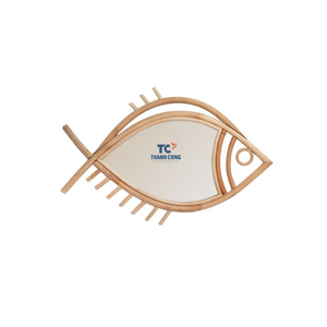 Espejo decorativo de decoración de pared de ratán con forma de pez para decoración del hogar hecho a mano en Vietnam - Product Image 1