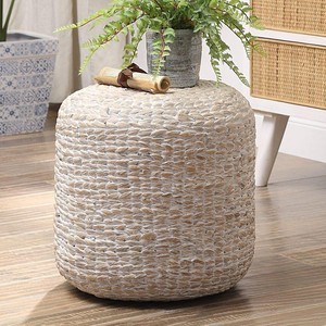 Fauteuil ottoman en jacinthe d'eau du fabricant vietnamien, tabouret tissé, pouf, ottomanes en gros - Product Image 6