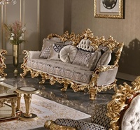 Ensemble de canapés de luxe sculptés à la main, style moderne du milieu du siècle, en bois et tissu, pour salon, table basse, hôtel, villa