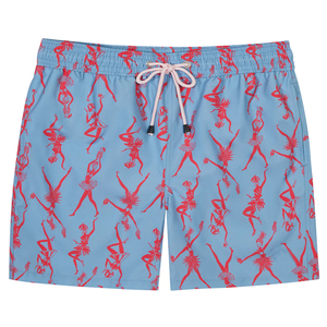 Short de bain pour homme imprimé par sublimation multicolore séchage rapide 100% polyester 180 GSM ceinture élastique vêtements de plage décontractés - Product Image 1