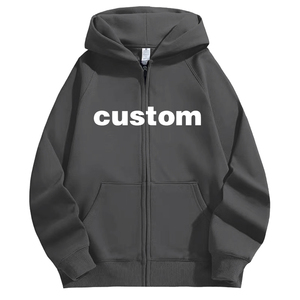 Venta al por mayor Oem Custom Plain Oversized Zip Up Hoodie,Custom High Quality Full Zip Up Hoodies Cotton - Product Image 2