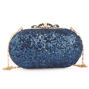 Women's Bridal <b>Clutch</b> (Rj-4) - <b>Navy</b> Blue - Product Image 3