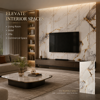 Panneau mural en PVC brillant MORLENX, agate beige doré, marbre UV, pour la décoration intérieure d'hôtels et de villas