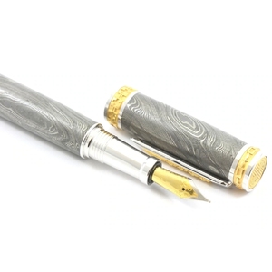 Escritório Papelaria Custom High End Business Metal Aço Inoxidável <span class=keywords><strong>Fountain</strong></span> Damasco <span class=keywords><strong>Pen</strong></span> em Alta Qualidade