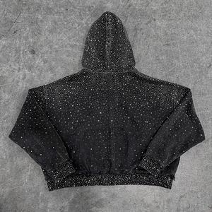 Sweat-shirts à capuche en coton mélangé lourd, imprimés en relief, fabriqués en usine, respirants, surdimensionnés pour hommes - Product Image 2