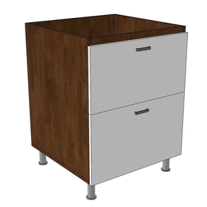 Module de meuble de cuisine MTBD013 de 60 cm avec 2 tiroirs, style Shaker, à assembler soi-même, pour évier, en panneaux de particules, type îlot - Product Image 4