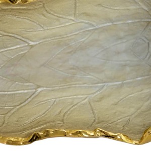 Vineshire Gold Leaf Tray Article décoratif réutilisable en forme de feuille avec plateau en or métallique Bol à fruits Décor à la maison Décoration de table - Product Image 4