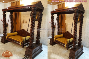 Balançoire en bois de teck artisanal de luxe pour la maison balançoire en bois de teck de qualité supérieure pour le salon finition noyer balançoire en bois pour la maison - Product Image 5