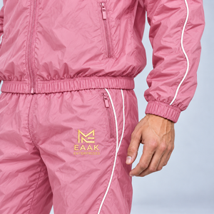 Ensemble de survêtement en nylon surdimensionné pour homme, veste coupe-vent réfléchissante zippée, ensemble de jogging, fabricant OEM en gros - Product Image 6