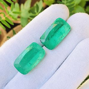 Doublet de sombra colombiana de Esmeralda Natural, corte de cuarzo con forma de cojín, Gema suelta, tamaño calibrado para hacer joyas - Product Image 6