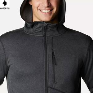 เสื้อมีฮู้ดแบบซิปรูดวินเทจของผู้ชายเสื้อผ้าแนวสตรีทพร้อมพัฟพลอยเทียม100% เสื้อผ้าฤดูหนาวผลิตตามสั่ง - Product Image 6