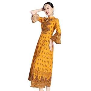 Pakistani Shalwar Kameez High-quality Cotton Silk All Seasons Cheap Indian Pakistani Clothing Ladies Yellow <b>Dress</b> Lenin <b>Dresses</b> - Product Image 1