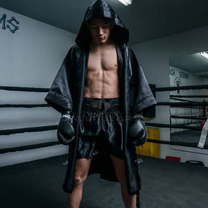 Vestido de boxeo profesional de cuerpo entero con capucha a la venta - Product Image 5