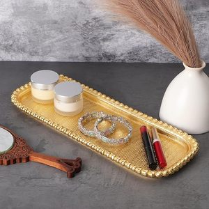 Wholesale Best Quality round Serving Tray Decorative <b>Border</b> Customized Logo Wedding Tableware Display Premium Aluminium Tray - Product Image 2