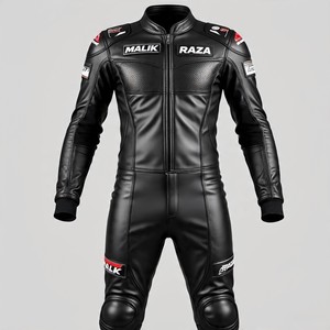 Traje de cuero genuino 100%, marca personalizada/parche, compatibilidad con airbag, exportador de equipo de carreras de seguridad profesional - Product Image 5
