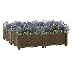 最佳风格镀锌钢金属花卉花盆镀锌花园床套件花盆装饰户外花园产品