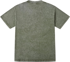 Camiseta de manga corta unisex lavada de algodón personalizada de alta calidad lavada con ácido vintage teñido - Product Image 6