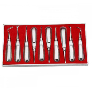 Premium Quality Dental Luxation Elevators Set of 10 Straight Curved Extraction Tools Dental Set Surgical Instruments - Product Image 1