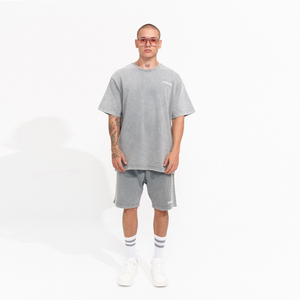 Vente en gros Nouveau t-shirt et short d'été en coton Ensembles de streetwear vintage délavés à l'acide pour hommes 2 pièces Ensembles courts décontractés Ensembles de vêtements de sport - Product Image 2