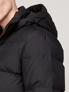 Veste matelassée à capuche surdimensionnée en toile avec fermeture éclair, chaude et personnalisable avec logo frontal, vestes d'hiver pour hommes fabriquées au Pakistan - Product Image 5