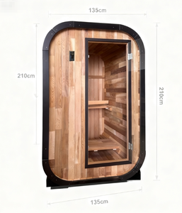 Sauna Exterior <span class=keywords><strong>de</strong></span> Lujo Impermeable para Jardín, Cabina <span class=keywords><strong>de</strong></span> Sauna para 2 Personas para Patio Trasero - Product Image 4