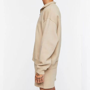 Sweat-shirt à col montant mi-zippé pour homme personnalisé, 100% coton biologique, grande taille, écologique, séchage rapide, respirant - Product Image 2