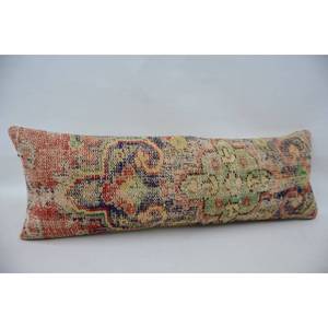 12x36 Inch Wool Kantha <b>Pillow</b> Multicolor Paisley Patchwork Vintage Woven Pattern - Product Image 3