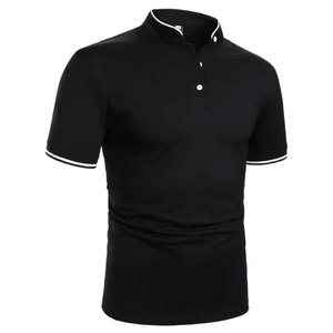 2024 nouveaux hommes boutonnés uniques pour Polo T-Shirt motif solide Polyester de haute qualité à faible budget - Product Image 5