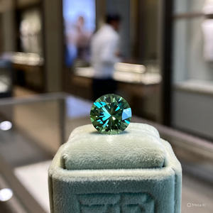 เพชรโมอิสขนาด10 CRT VVS1สีเขียว14 MM สวยงามเจิดจ้าเจียระไนจากห้องทดลอง-สร้างด้วยเพชรมอยส์ซอไนต์ความแข็ง9.25 Moissanite ของขวัญพิเศษ - Product Image 4