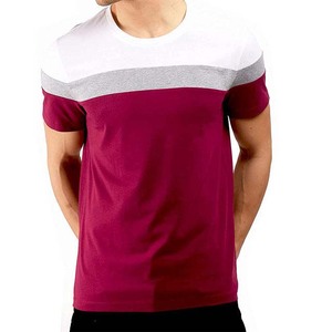 Nueva camiseta personalizada con logotipo personalizado OEM de Color de contraste para hombre estilo de calle alta calidad nueva moda 100% algodón camiseta de Bambú - Product Image 1