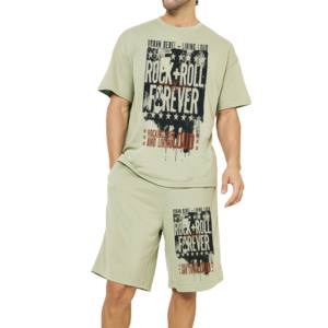 Conjunto de camiseta de verano para hombre, ropa deportiva de 2 piezas para hombre, traje deportivo para Fitness, marca personalizada, camisas de manga corta y pantalones cortos estampados para niños - Product Image 6