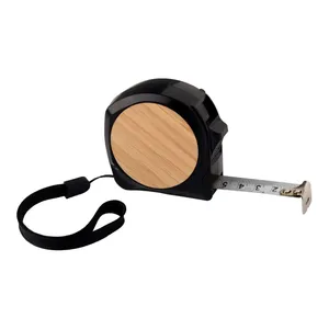 Flessometro in bambù personalizzato da 5 m con fermacorda, gadget promozionale - Product Image 2