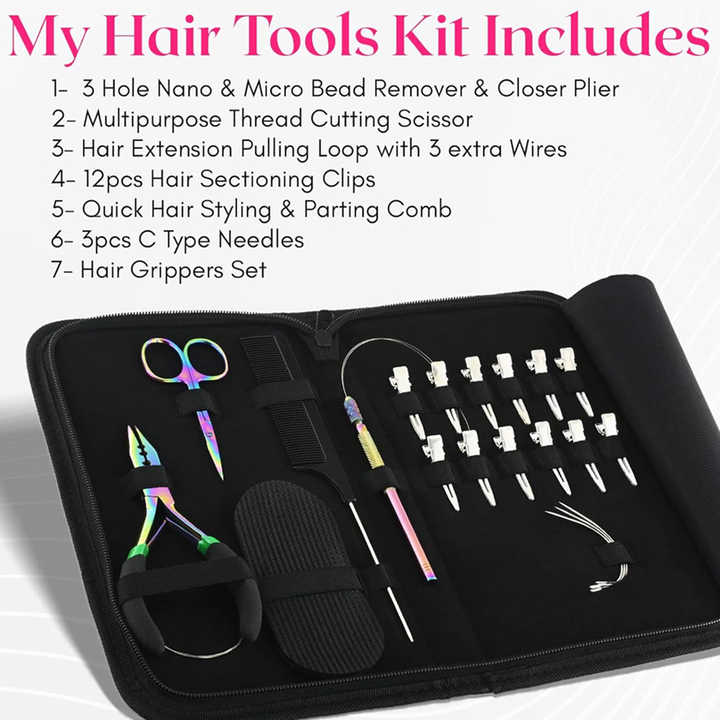 OEM ODM Service Hair Extension Tool Kit for Installing Cold and Hot fusion I-tip and U-tip Hair Extensions Set