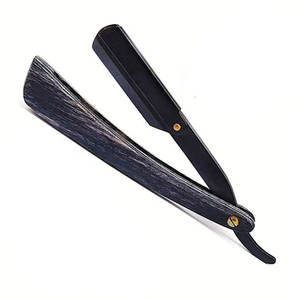 Maquinillas de afeitar de barbero de Madera Negra (maquinillas de afeitar rectas personalizadas) - Product Image 2